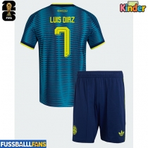 Kolumbien Luis Diaz #7 Auswärts Trikotsatz Kinder WM 2026 Kurzarm (+ Kurze Hosen)